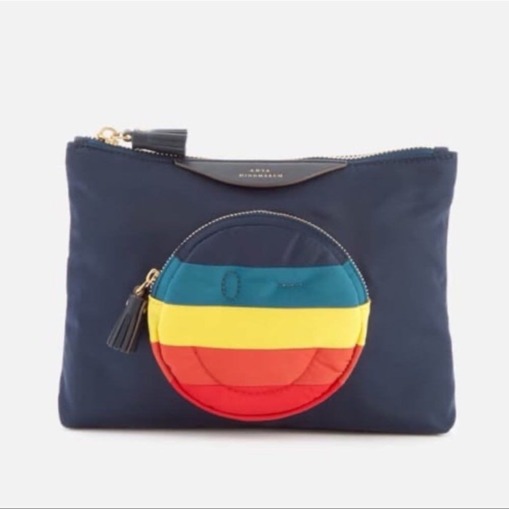 Anya Hindmarch Nylon Wink Rainbow Chubby Pouch